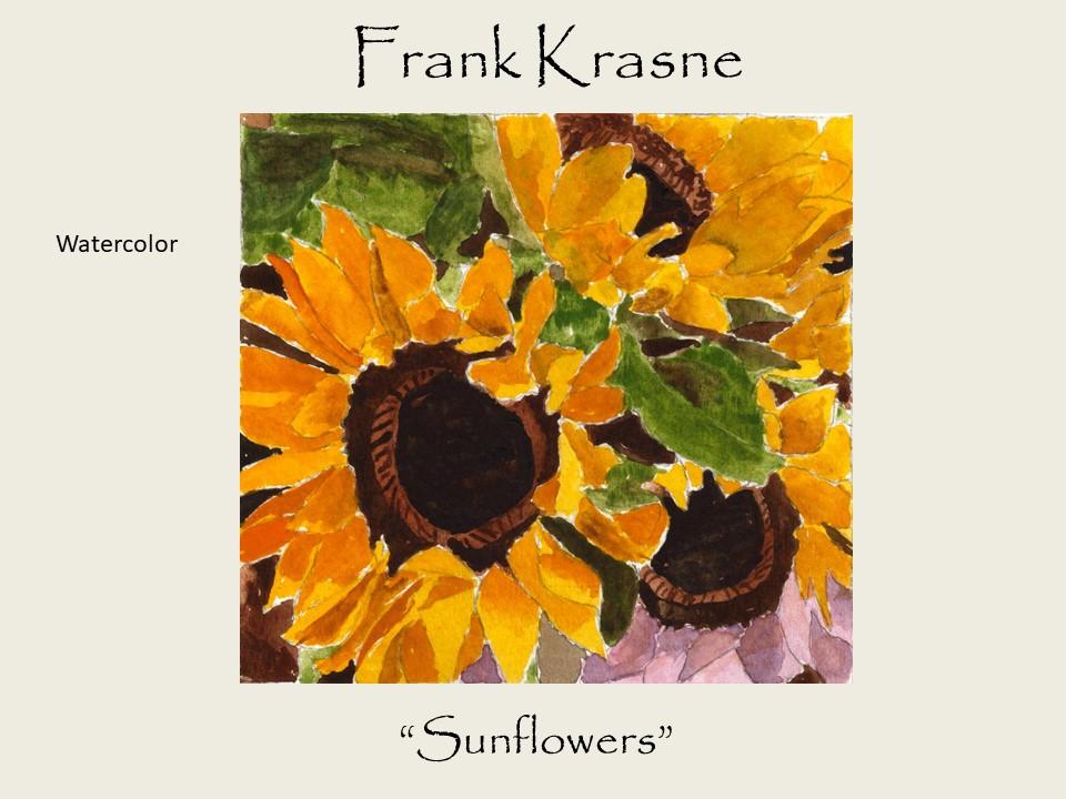 Frank Krasne - Sunflowers watercolor
