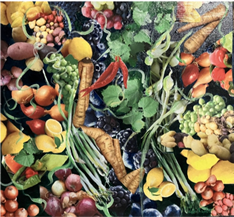 Colorful assortment of fresh fruits and vegetables